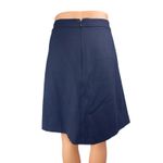 Brooks Brothers  Red Fleece Womens Navy Wool Zip Knee Length Wrap A-line Skirt 8 Photo 1