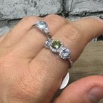 EUC Ring Set Yellow & Blue Stone 925 Sterling Silver Size 7 & 8 Photo 6