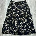 Due Per Due | VINTAGE Black Floral Panel Long Flowy Maxi Silk Skirt | Size 10 Photo 0