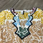 BCBG MaxAzria Swim Brown Floral Print Tunic Long Sleeve Lightweight Cotton Photo 1