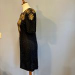 Vintage Jennifer Black & Gold Beaded Cocktail Dress, size small Photo 8