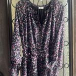 West K tiered midi dress size XL floral sheer sleeves flowy whimsical button up Pink Photo 10