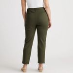 Quince Ultra Stretch Ponte Straight Leg Pants in Deep Olive Size Large Photo 4