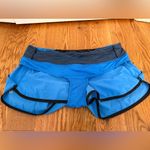 Lululemon Run Speed Short Cornflower Blue Black Quilt Lined Size 10 Photo 4
