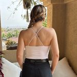 Abercrombie & Fitch  Cotton-Blend Seamless Tank Drapey Bodysuit - White - XS Photo 3