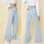 Nasty Gal | Don’t Slit On The Fence Wide Leg Light Blue NWT Size 6 Photo 1