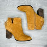 Gibson Latimer  brown suede tie chunky heel boots corset back size 8.5 shoes Photo 0