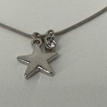 Graziano Silver Tone Star Pendant With Crystal Charm Necklace 16” Photo 2