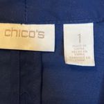  Jacket Women's Size Medium Ruffles Buttons Office Blue Chicos 1‎ Photo 2