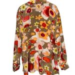 Diane Von Furstenberg  Vintage Women’s Size L Retro Floral Silk Button Down Shirt Photo 3