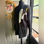 Vintage 90s Linda Lori Halloween ghost black cat tunic cardigan, size large Orange Photo 4