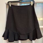 Black Halo  Flared Chic Black Party Cocktail Mini Skirt with Ruffle Hem Size 2 XS Photo 0