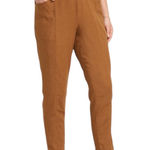 Old Navy NWT  High Waisted Cropped Linen Pants XL Tan Brown Pull-On Relaxed Fit Photo 0