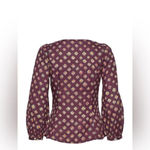 Ralph Lauren Polo  Block-Print Linen‎ Button-Front Top Size 12 Photo 3