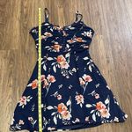 Derek Heart NWT Ruffled Floral Mini Spaghetti Straps Dress Blue White Coral L Photo 8