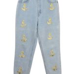Jordache 1990s Vintage High Rise Straight Leg Jeans Embroidered Anchors 30" Photo 4