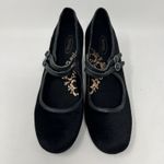 Aetrex  Simone Mary Jane Heels Size 7.5 Suede Black Strappy Heels Goth Academia Photo 4
