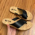 Kork-Ease Like new  black leather cross strap sandal slides Photo 1