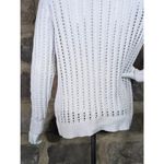 Jeanne pierre Women's Jeanne Pierre White Eyelet Open Knit Sweater Size Large Long Sleeve Photo 5