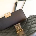 ALDO Black Quilted Faux Leather Chain Cross Body Bag Photo 6