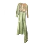 Mermaid Evening Dress Long Sleeves 3D Floral Appliques Satin V Photo 2