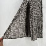 Gap Maxi Dress Womens Large Brown Floral Smocked Waist Ruffle Puff Sleeve V-Neck Photo 5