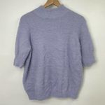 Marled Sweater Short Sleeve Eyelash Knit Mock Neck Lavender Purple Womens Large Photo 0