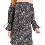 Lucky Brand  Ditsy Floral Off The Shoulder Boho Mini Dress Black Multicolor Small Photo 0