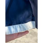 J Crew 365 Silk Blouse Size 14 Navy Gray Trim Preppy Academia Office Blue Photo 2