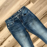 Miss Me Bootcut Midrise Size 31 Fleur de Lis Stretch Denim Jeans Y2K Mcbling Photo 2