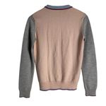 Kenzo Tiger Patch Pink Gray Colorblock Wool Cardigan Sweater Size Small Photo 6