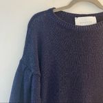 Tous Nenette  Les Jours Sweater The Malaga Blue Sparkle Puff Sleeves Sz M NWOT Photo 2