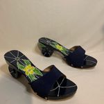 Source Unknown Navy Blue Wooden slip-on Clogs with round heels size 39 Photo 3