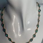 R&R Vintage Gold and Blue/Turquoise Necklace Blue Photo 0