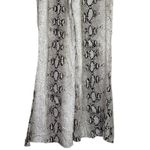 ZARA  Snakeskin Print Flared Trousers Satin Effect Lightweight XL Cream Brown Photo 5