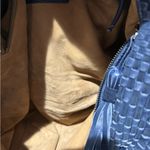 Jennifer Tattanelli Navy‎ Intreccio Woven Leather Tote Bag Blue Slouchy Hobo Black Photo 9