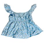 NWOT Mine Short Sleeve Light Blue Floral Blouse Size Small Flowy Lightweight Photo 6