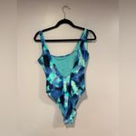 Aerie Blue tie dye‎  Cheekiest low back one piece swimsuit Photo 2
