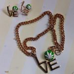 Love Mary Jane Pot Leaf Necklace Set 420 Green Photo 2