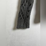 Free People  Women’s Chunky Open Cable Knit Mohair Wool Blend Sweater Gray Sz M Photo 5