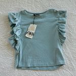 ZARA Blue Ruffle Top Photo 0