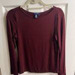 CHAPS  Women's Deep Red Long Sleeve Tee Photo 0