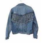 Gap  Oversized Denim Fringe Jacket Women’s Small Tall Light Wash Western Photo 9