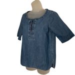 Rag and Bone  Denim Tunic Top Lace-Up Front 100% Cotton Relaxed festival Y2K XS Photo 2