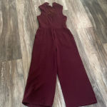 Eva Franco Charley Mock Neck Jumpsuit Maroon Burgundy Anthropologie Small Red Photo 5