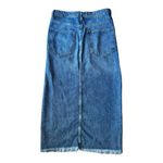 Free People  Blue Maxi denim Skirt with Side slits and frayed hem size 4 Photo 5