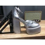 Circus NY by Sam Edelman Bailey Women 6 Silver Ankle Strap Platform Heel Sandals Photo 1