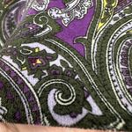 Talbots Woman Paisley Print Blazer Jacket Purple Yellow Black Size 14W velvet Photo 9