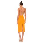 NBD  Leighton Midi Dress Large NWT Satin Orange Lace-Up Cutout Photo 7