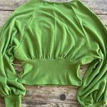 ZARA green Cinch Waist Puff style balloon Sleeve Sweater Size Small Photo 1